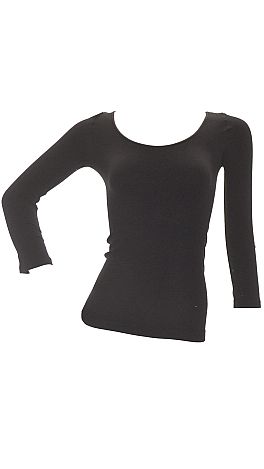 Famous 3/4 Sleeve Top, Black