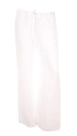 Solid Drawstring Pants, White