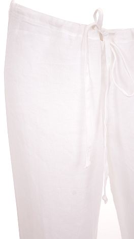 Solid Drawstring Pants, White