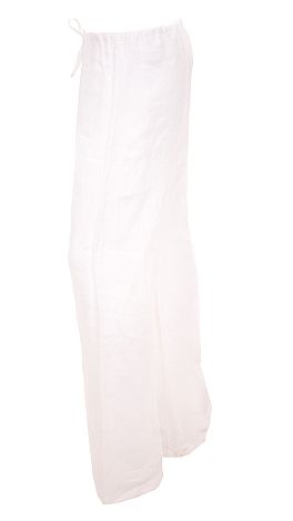 Solid Drawstring Pants, White