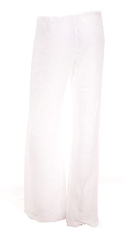 Solid Drawstring Pants, White