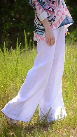 Solid Drawstring Pants, White