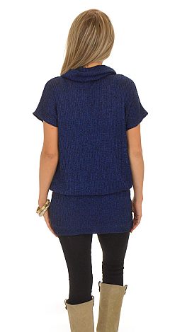 Banded Bottom Tunic, Blue