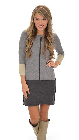 Central Sweater Dress, Gray