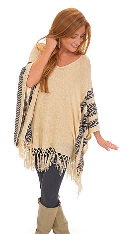 Fringe Hem Poncho