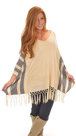 Fringe Hem Poncho