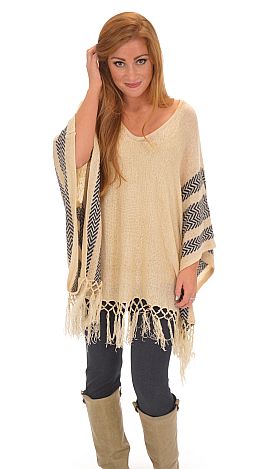 Fringe Hem Poncho