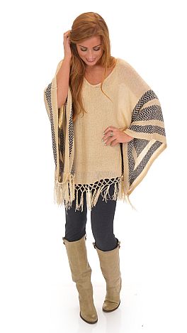 Fringe Hem Poncho