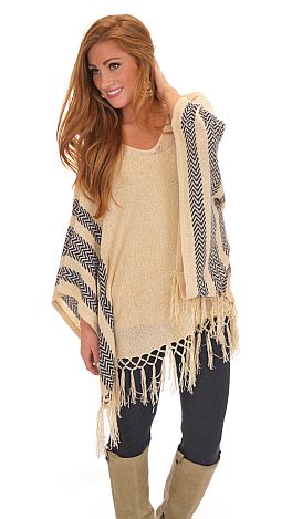 Fringe Hem Poncho