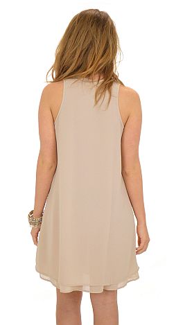 Layered Sequin Dress, Nude