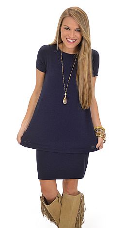 Double Layer Dress, Navy