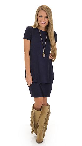 Double Layer Dress, Navy