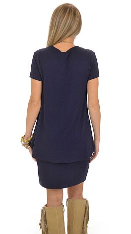 Double Layer Dress, Navy