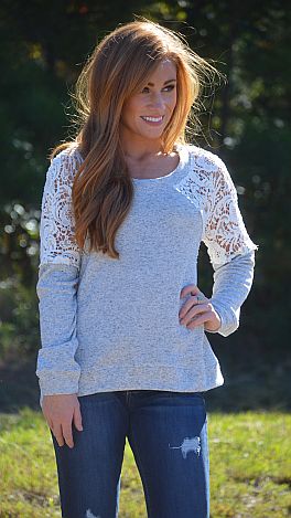 Lace sales back sweatshirt