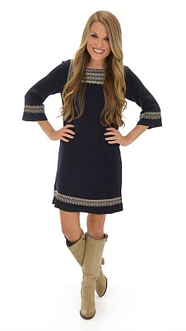 Carolina Sweater Dress, Navy