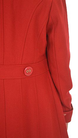 Notch Collar Coat, Red
