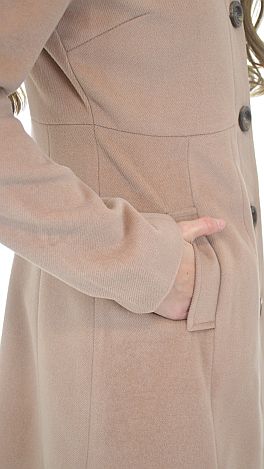 Fit and Flare Coat, Camel