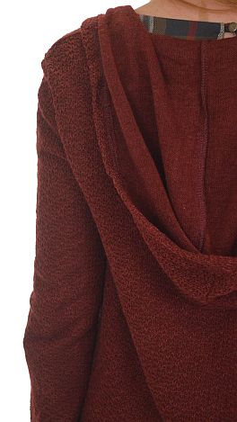 Wine Boucle Cardigan