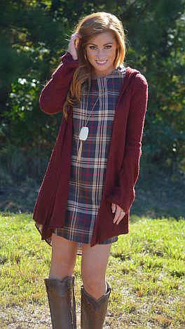 Wine Boucle Cardigan