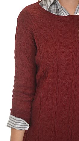 Frayed Hem Plaid Tunic