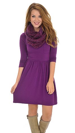 French Terry Dress, Purple
