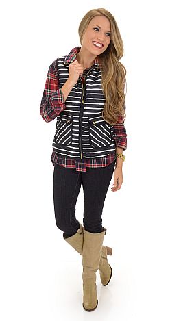 Divine Striped Puffer Vest