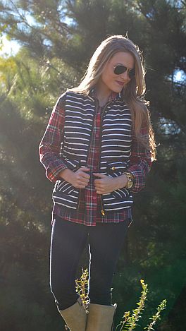 Divine Striped Puffer Vest