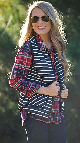 Divine Striped Puffer Vest