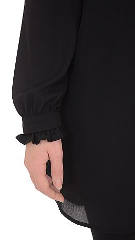 Ruffle Cuff Shift, Black