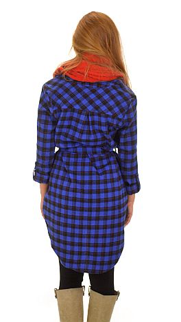 Too Bad, So Plaid Dress, Blue