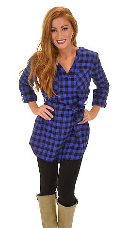 Too Bad, So Plaid Dress, Blue