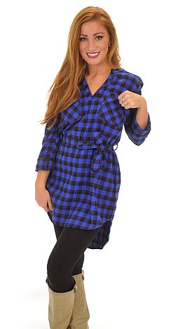 Too Bad, So Plaid Dress, Blue