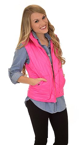 All American Quilted Vest, Pink