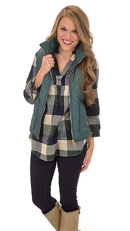 All American Quilted Vest, Green