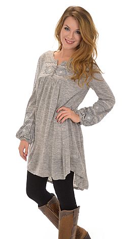 Bishop Frock, Grey Knit