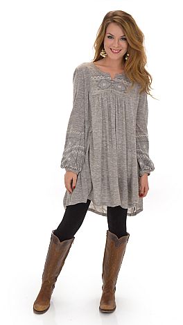 Bishop Frock, Grey Knit