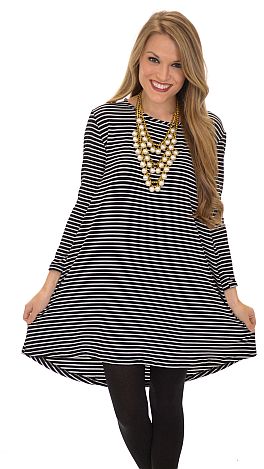 Line by Line Tunic, Black