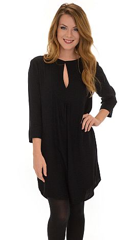 Simple Bib Dress, Black