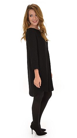 Simple Bib Dress, Black