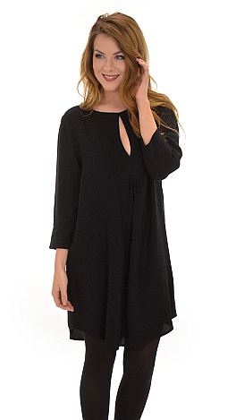 Simple Bib Dress, Black