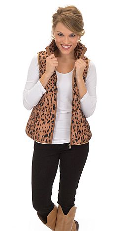 Divine Leopard Puffer Vest