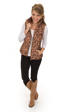 Divine Leopard Puffer Vest