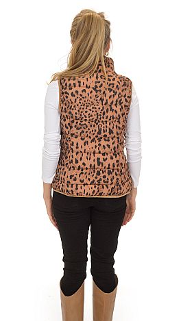 Divine Leopard Puffer Vest