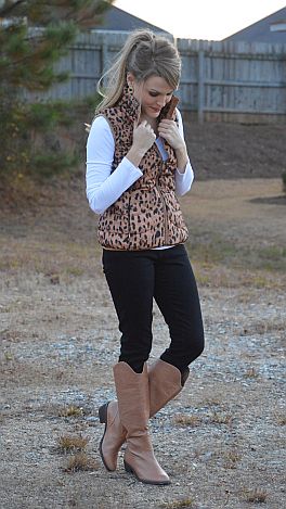 Divine Leopard Puffer Vest