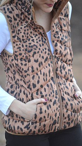 Divine Leopard Puffer Vest