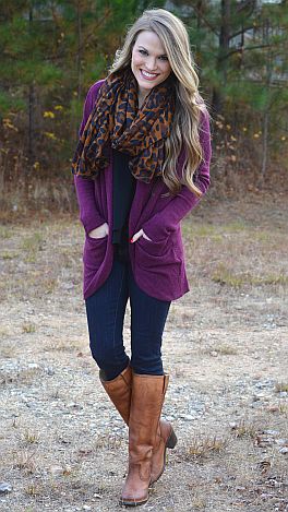 Plum Cute Cardigan