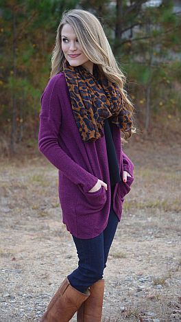 Plum Cute Cardigan