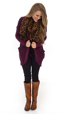 Plum Cute Cardigan