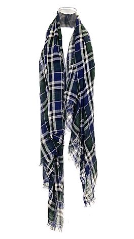 Hunter Navy Plaid Scarf