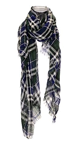 Hunter Navy Plaid Scarf